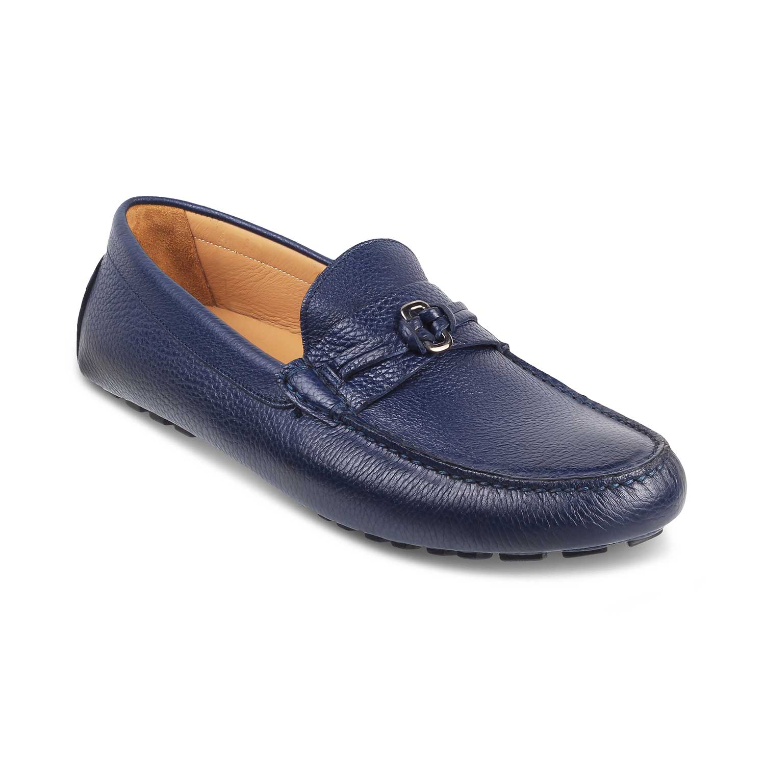 The Yacht Blue Men's Handcrafted Leather Driving Loafers Tresmode - Tresmode