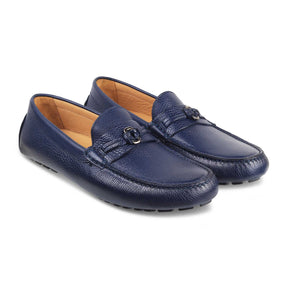 The Yacht Blue Men's Handcrafted Leather Driving Loafers Tresmode - Tresmode